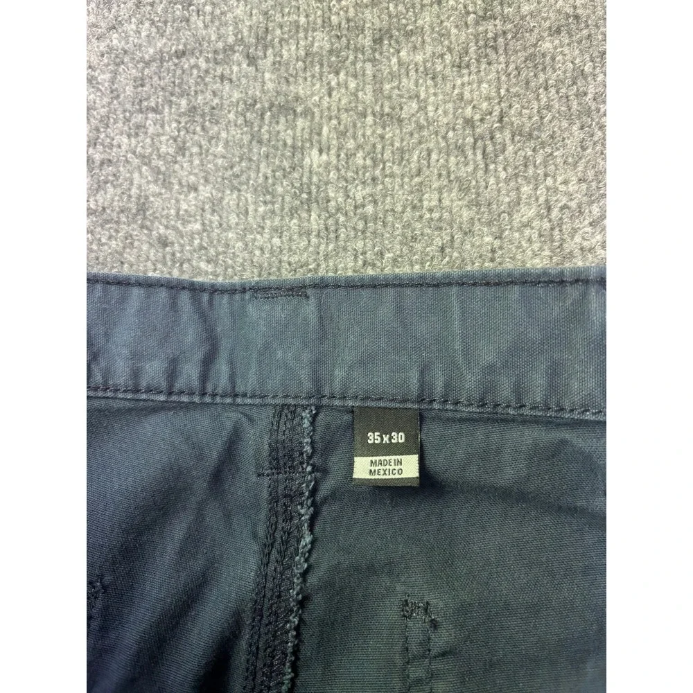 Carhartt Work Pants Mens 35x30 Navy Blue Canvas Straight Leg Utility Trousers